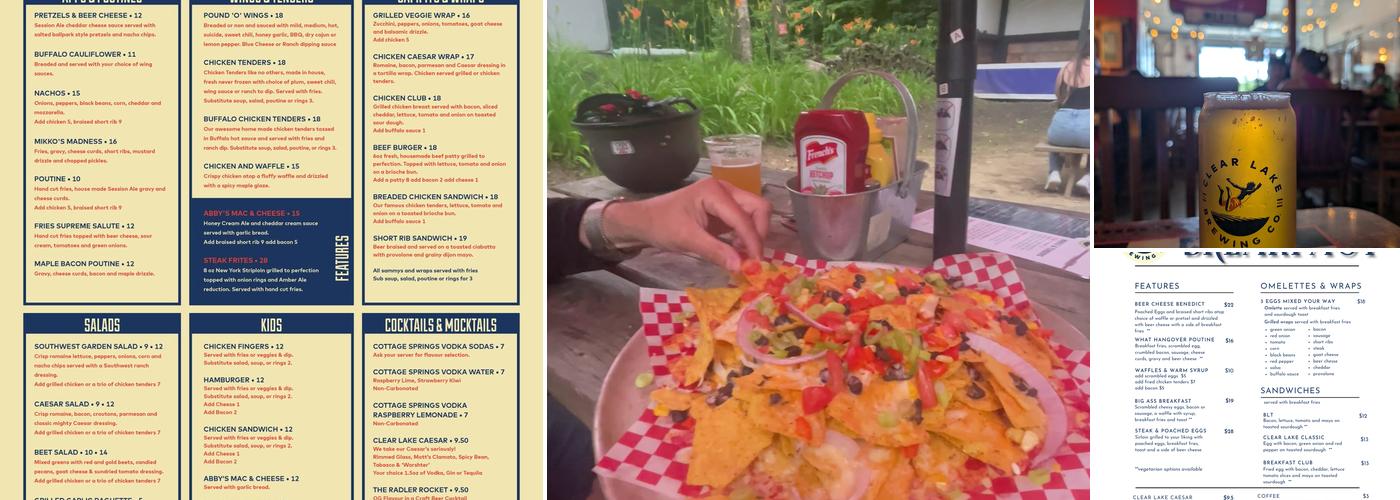 Clear Lake Brewing Co. Menu