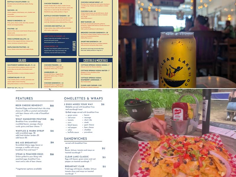 Clear Lake Brewing Co. Menu