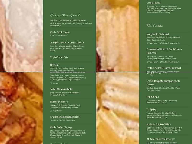 The Vine El Dorado Hills Menu