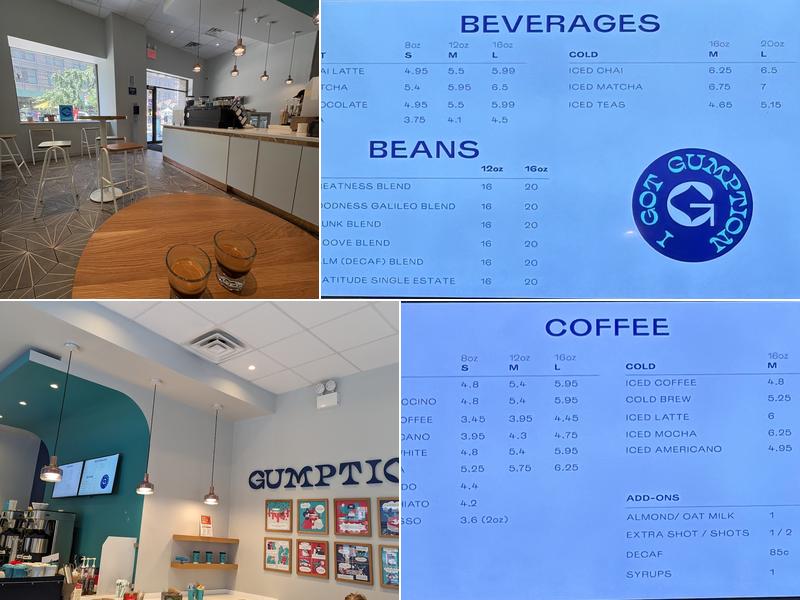 Gumption Coffee Menu
