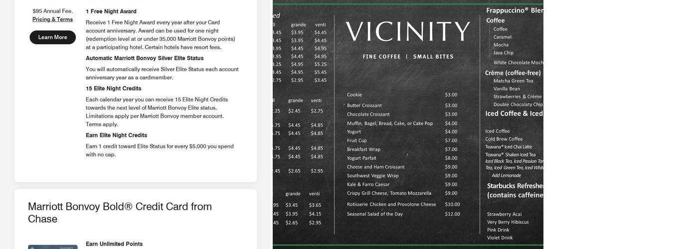 Vicinity Coffee Menu