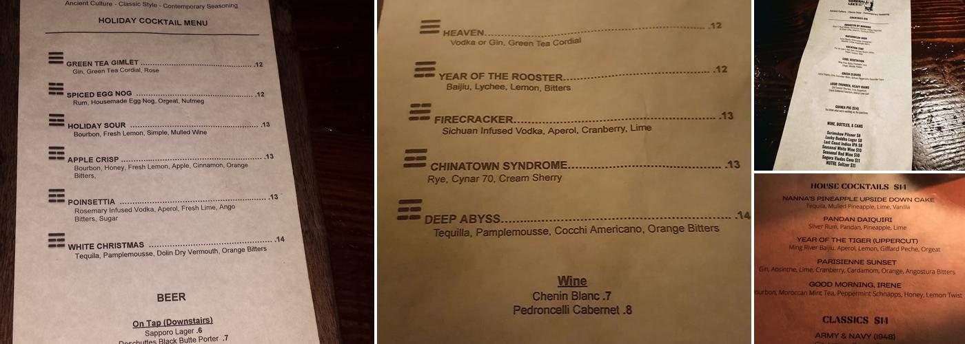 General Lee's Menu