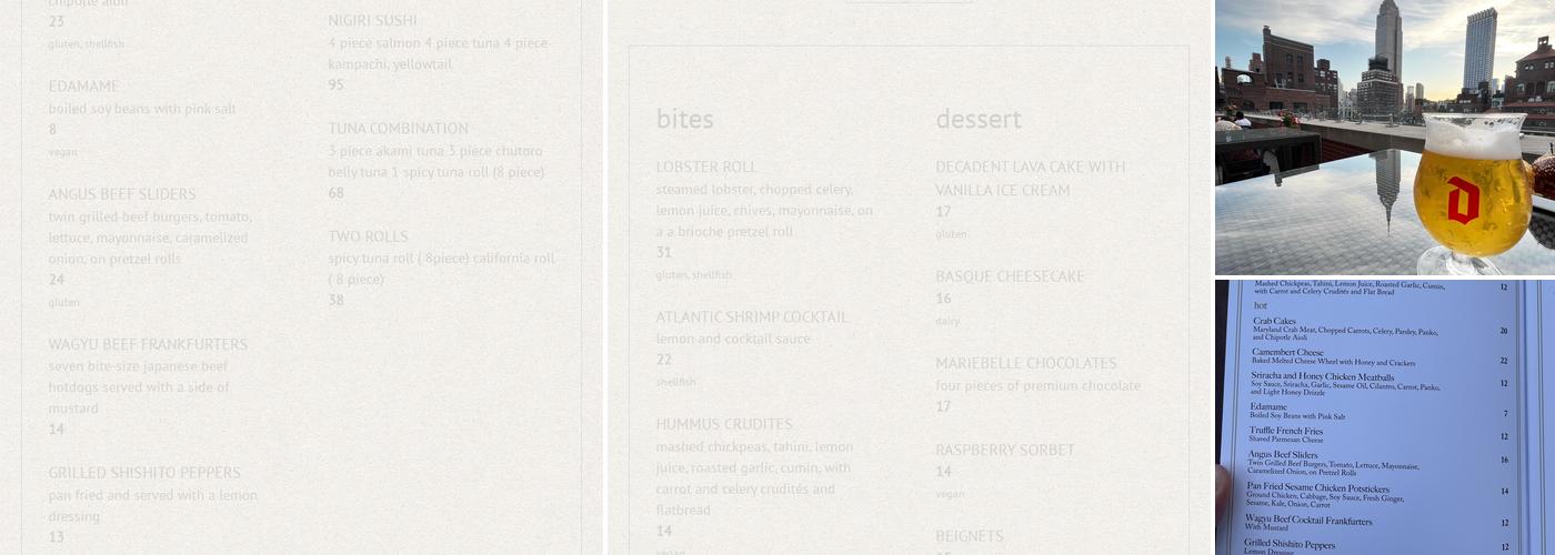 roof at 66 Park Menu