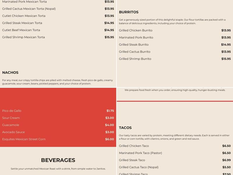 Los Tacos Hermanos Menu