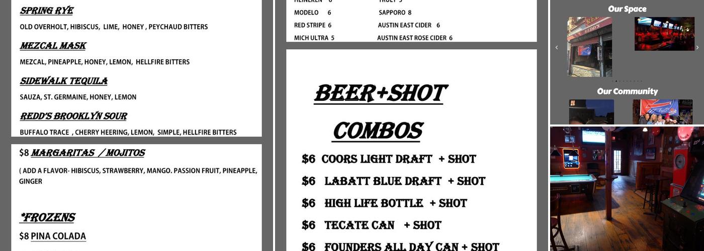 Redd’s Tavern Menu