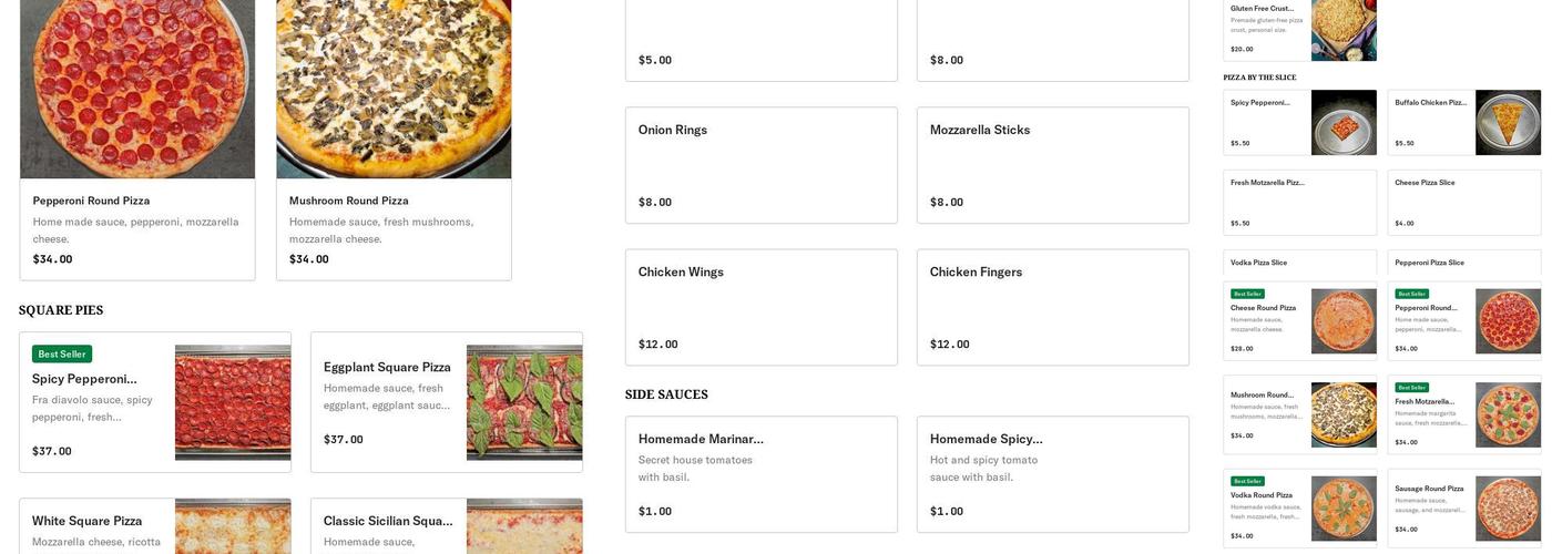 Uncle Sam's Pizza Menu