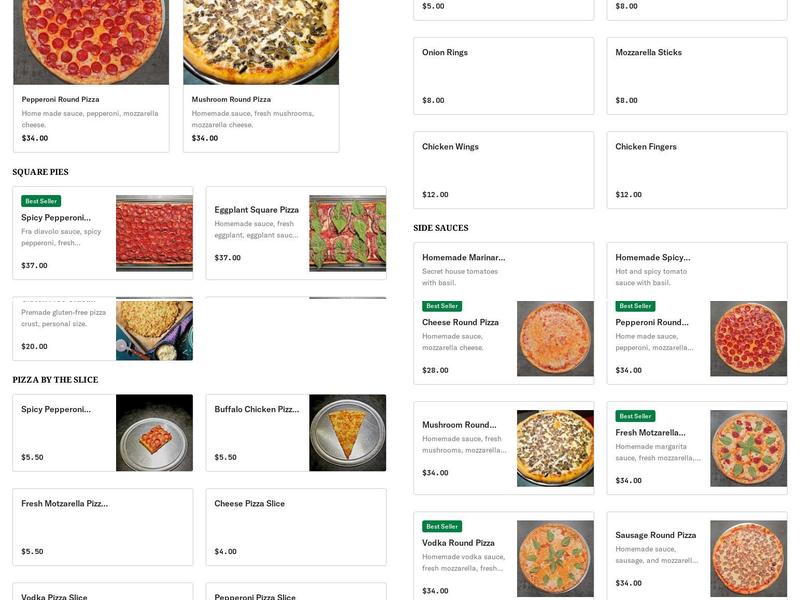 Uncle Sam's Pizza Menu