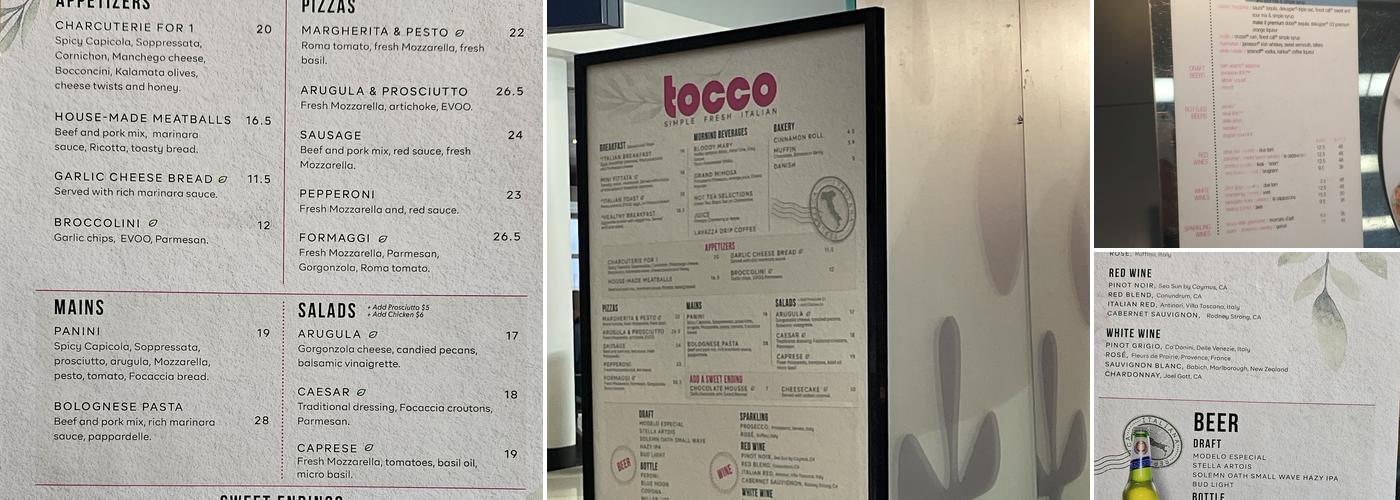 Tocco Menu
