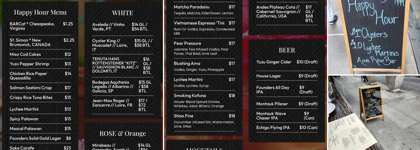 Ama Raw Bar West Village Menu