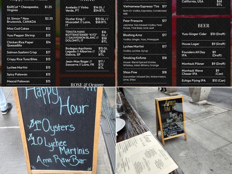 Ama Raw Bar West Village Menu