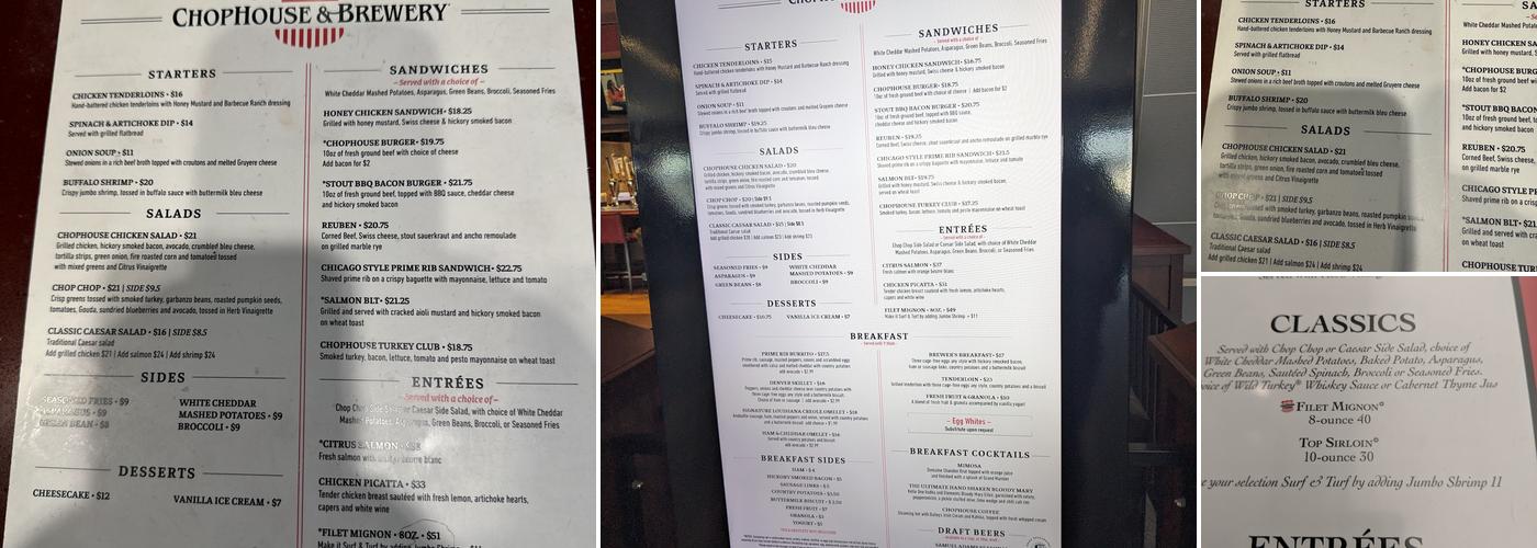Chophouse Menu
