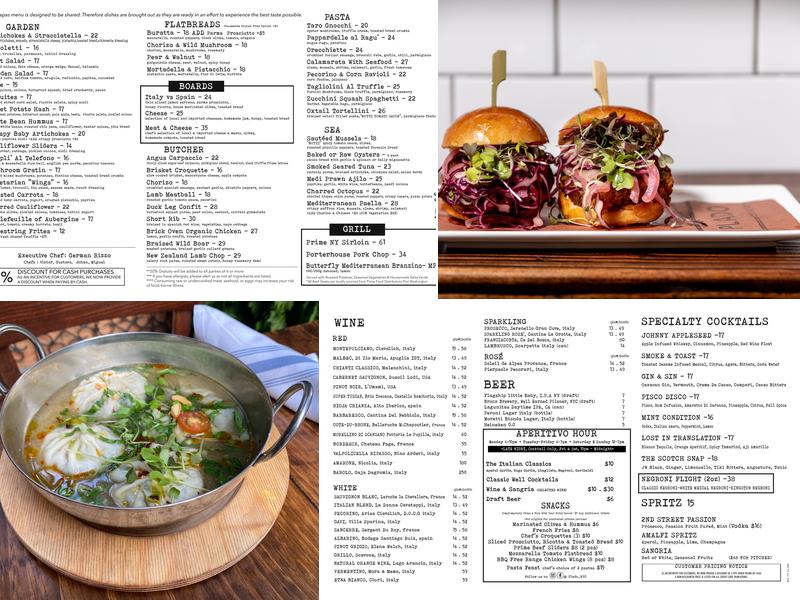 Plado Tasting Bar Menu