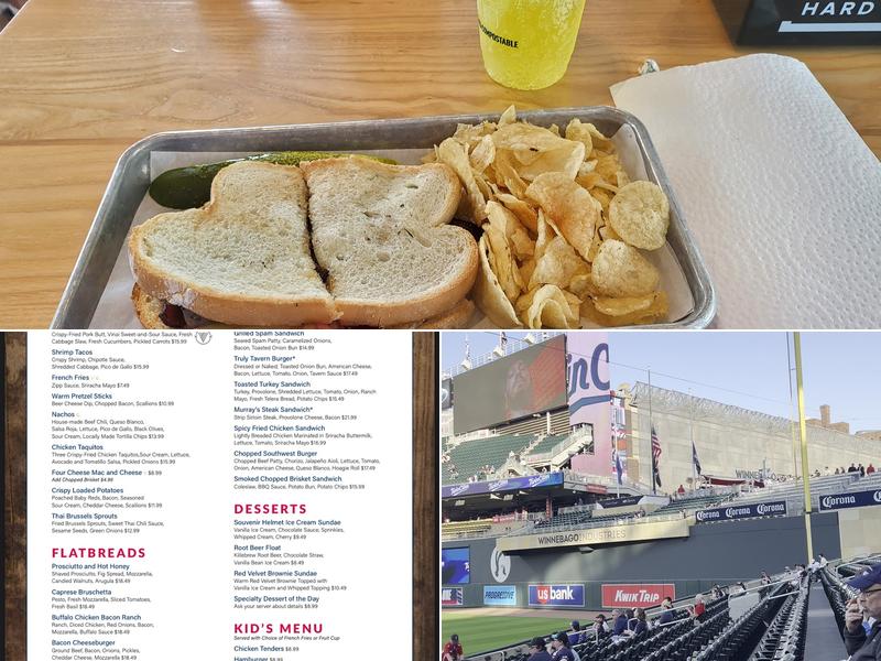 Truly On Deck @ Target Field Menu