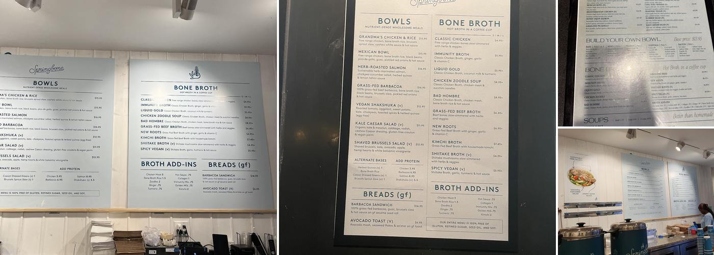 Springbone Kitchen Menu