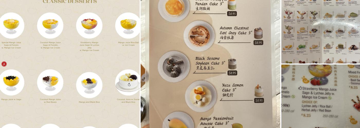 Mango Mango Dessert Menu