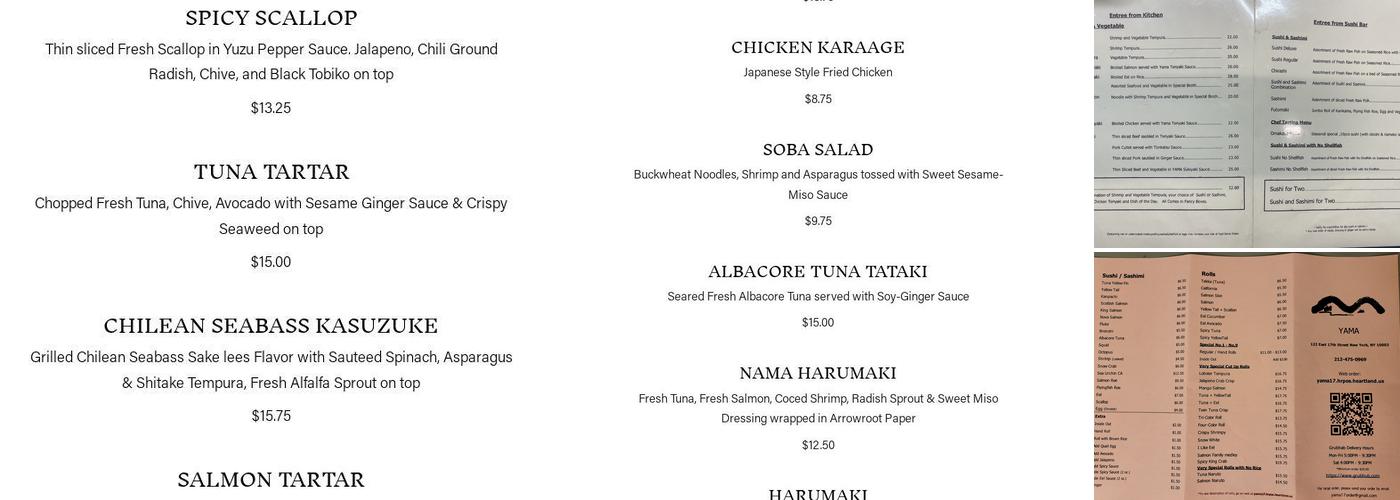 Yama Menu