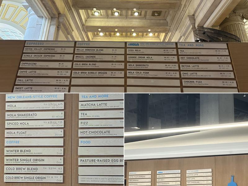 Blue Bottle Coffee Menu