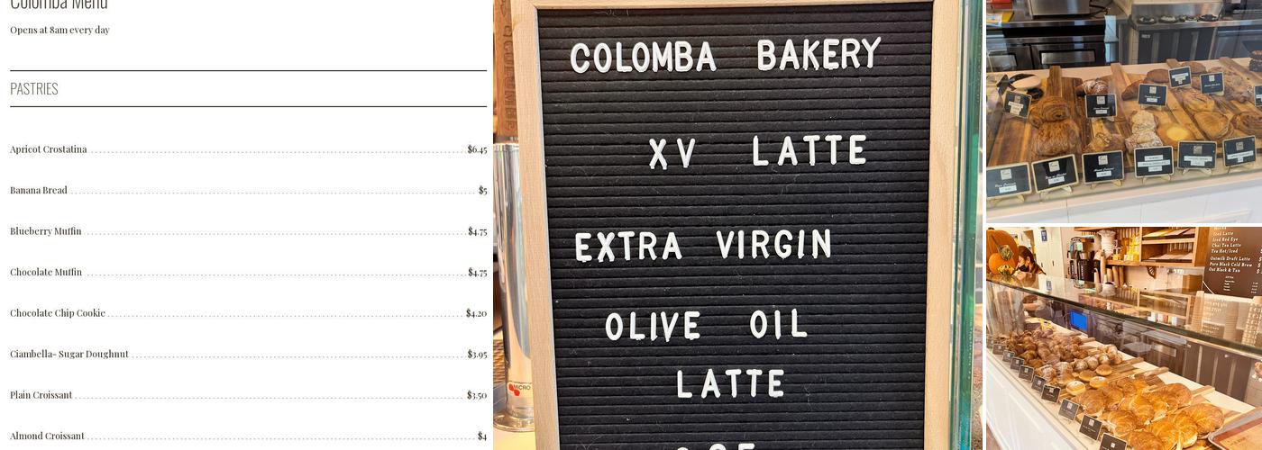 Colomba bakery Menu