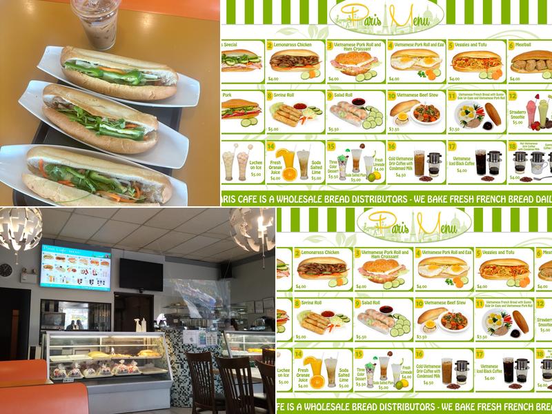Paris Bakery Menu