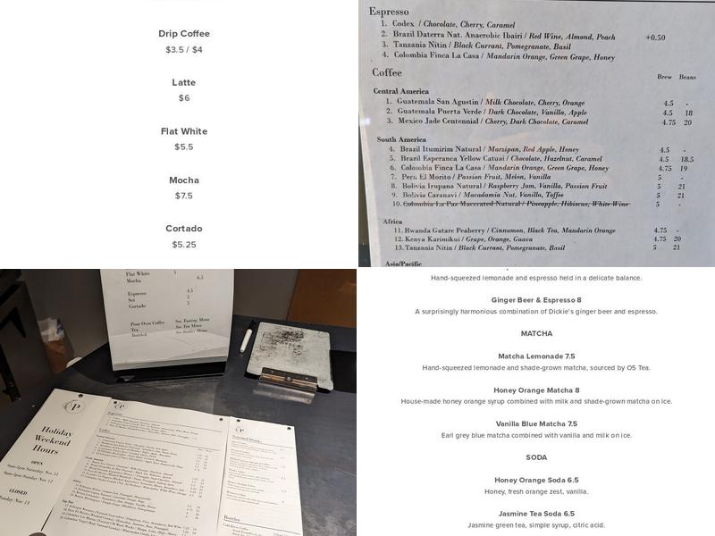 Prototype Coffee Menu