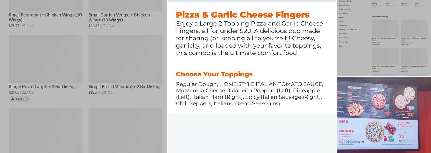 Pizza Pizza Menu