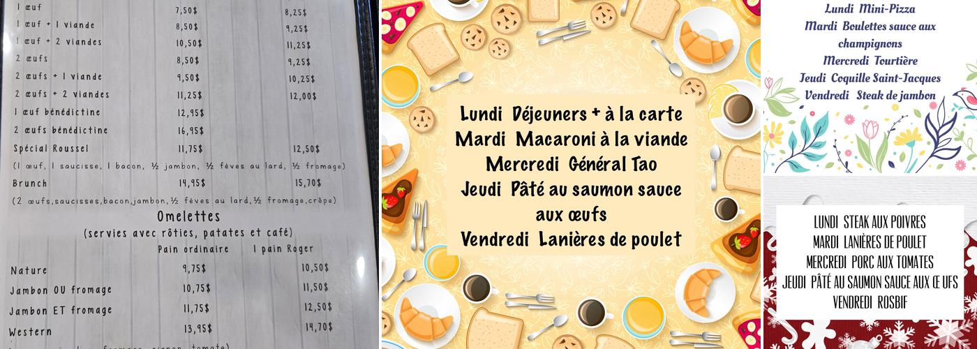 Resto Roussel 2012 Menu