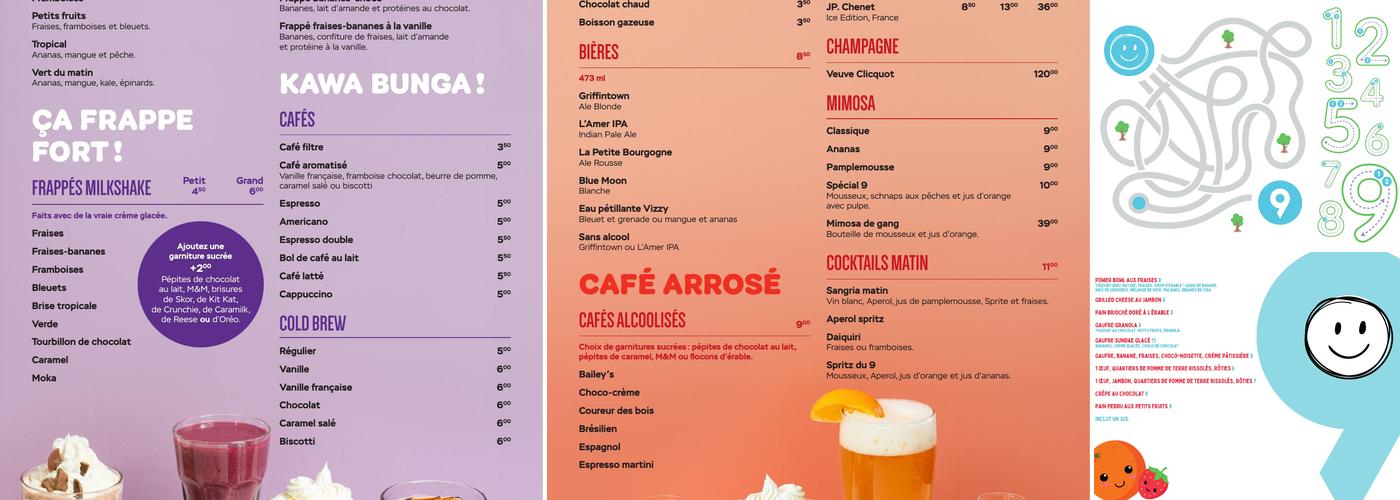 9 resto déjeuner Menu