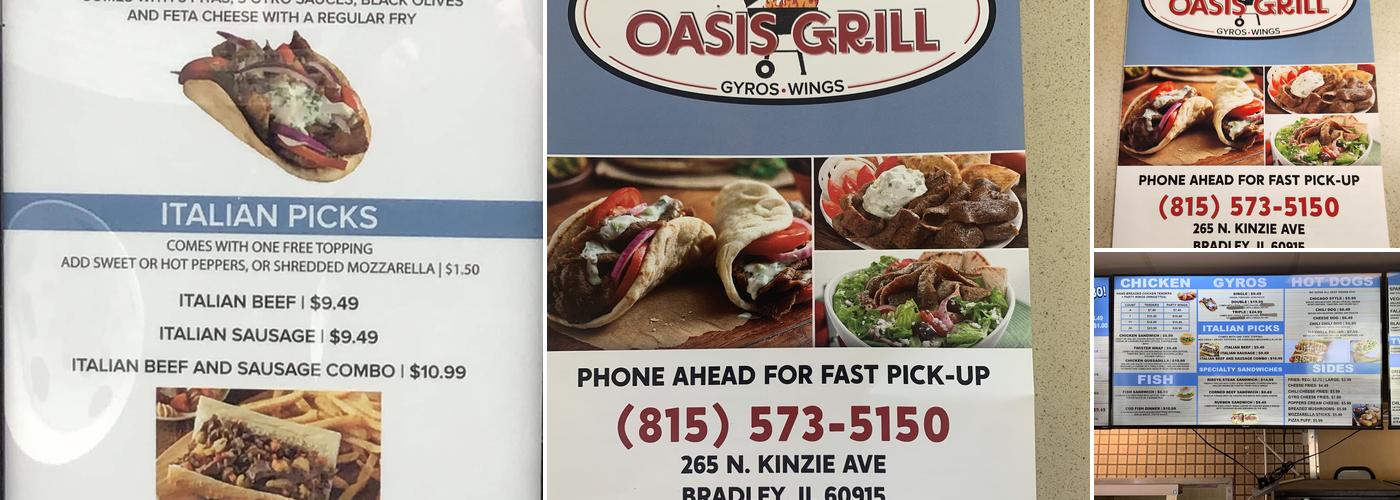 Oasis Grill Menu