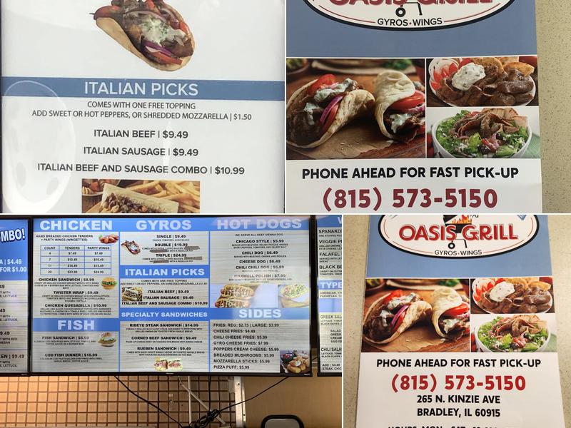 Oasis Grill Menu