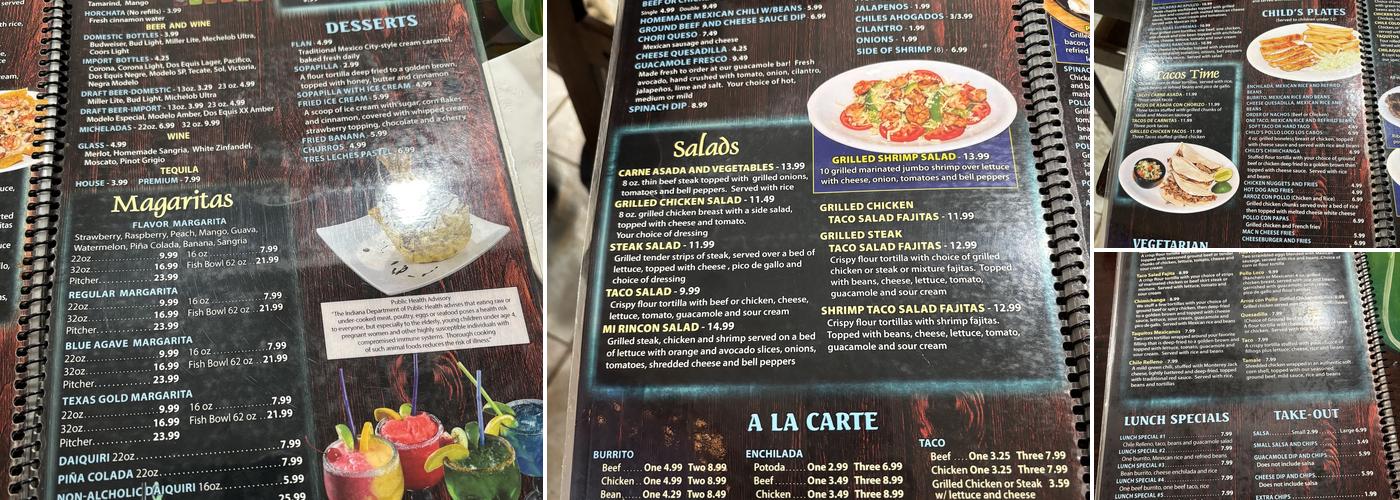 El Rinconcito Menu