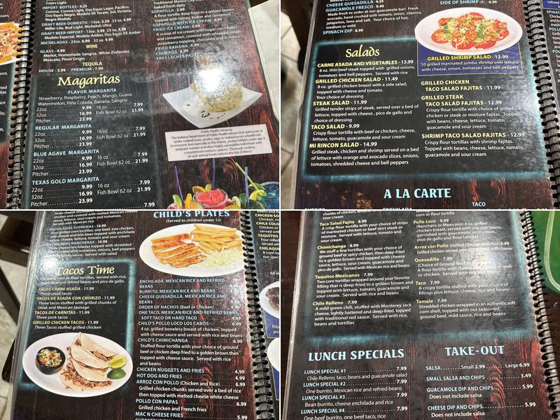 El Rinconcito Menu