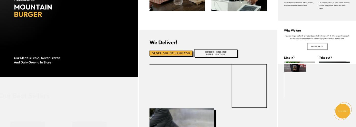 Mountain Burger Menu