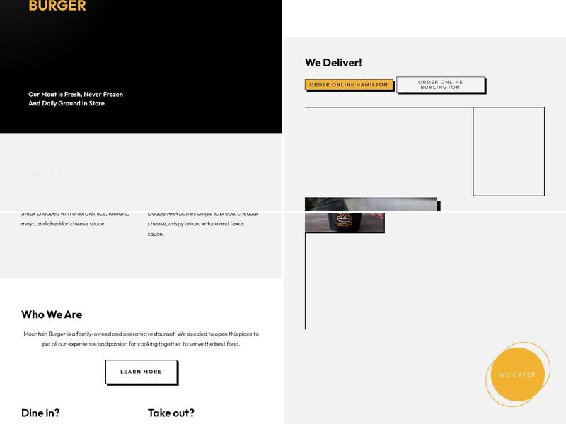 Mountain Burger Menu