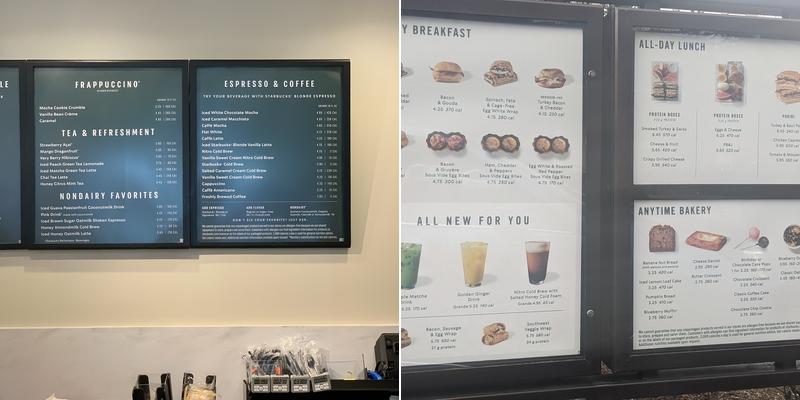 Starbucks Menu