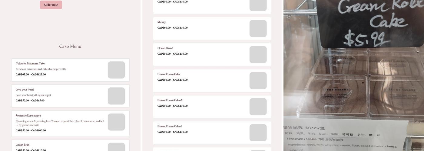 Lucky Bakery Menu