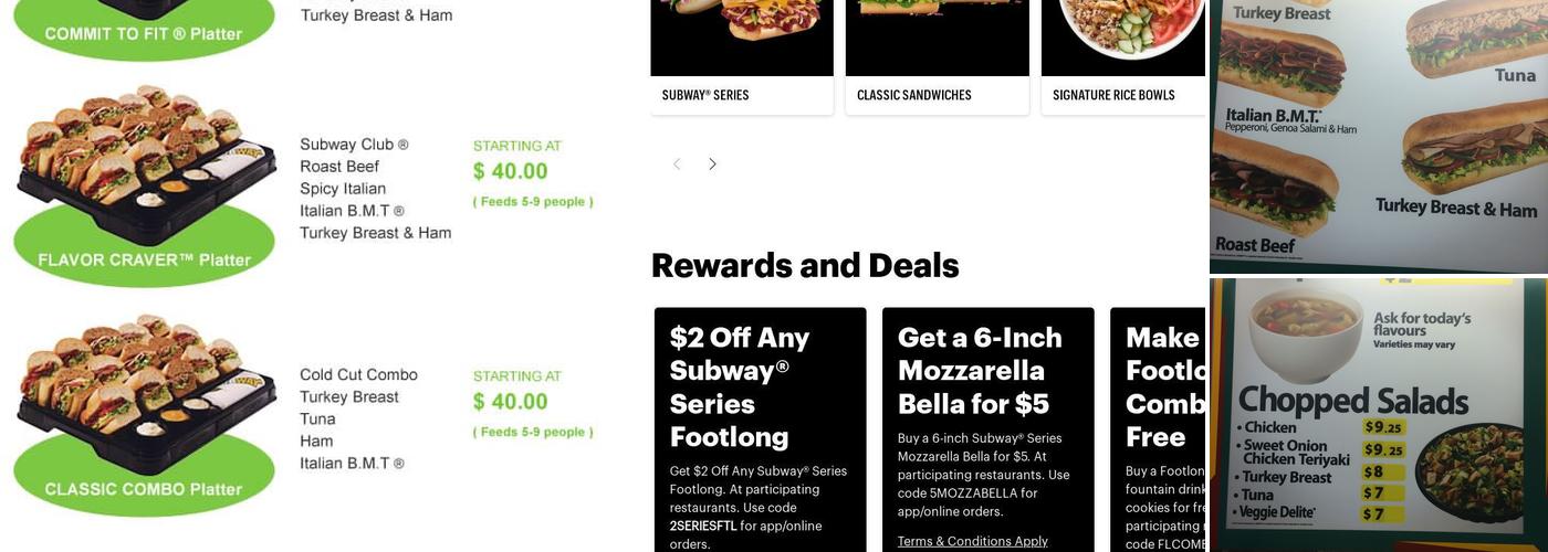 Subway Menu