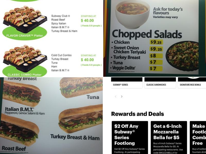 Subway Menu