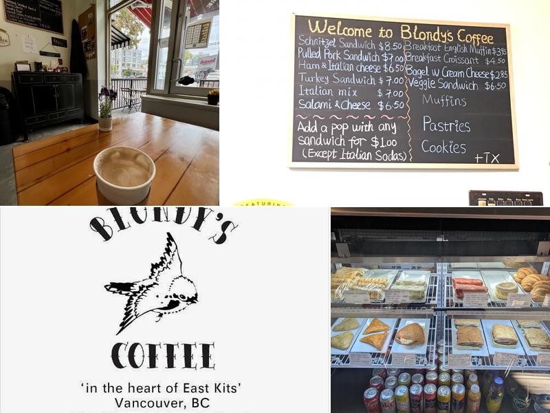 Blondy's Coffee Menu