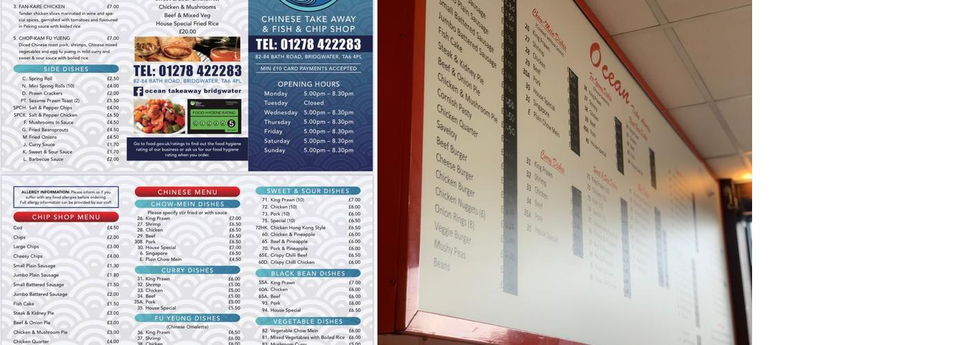 Ocean Fish Bar Menu