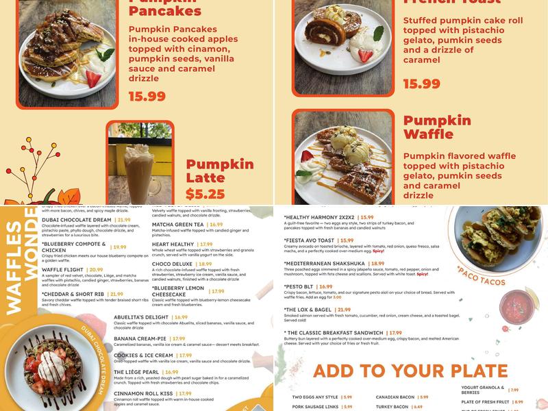 Chicago Waffles Menu