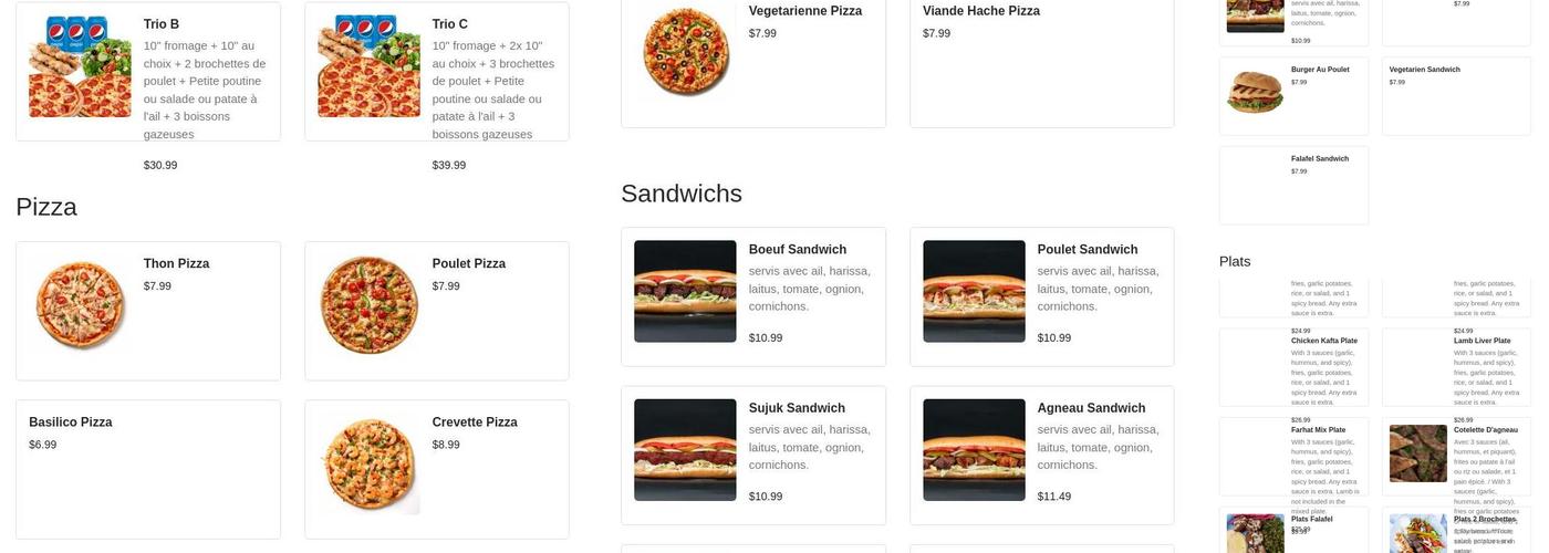 Farhat Swail Montréal Menu