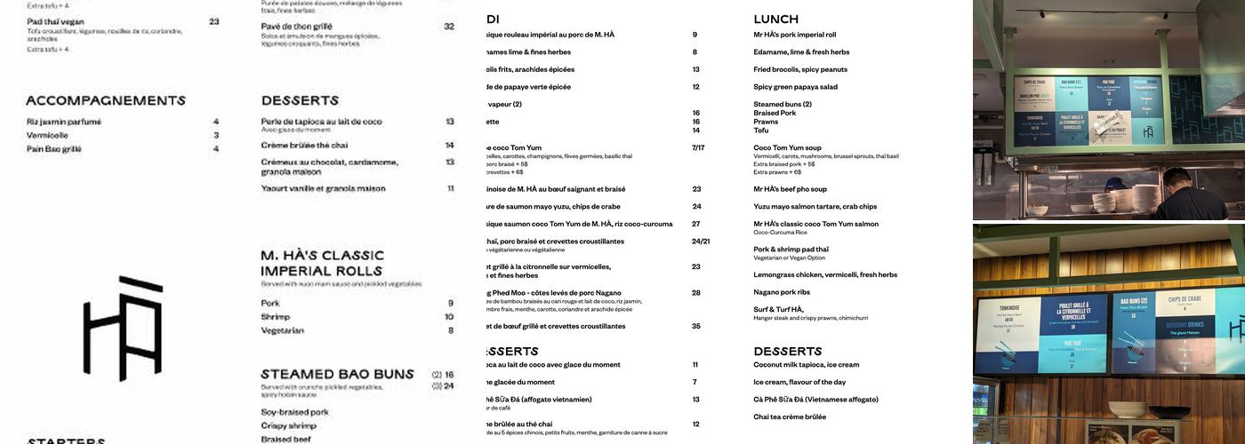 HÀ Menu