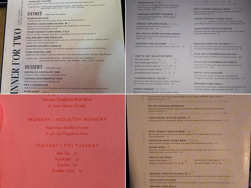Haven Kitchen + Bar Menu