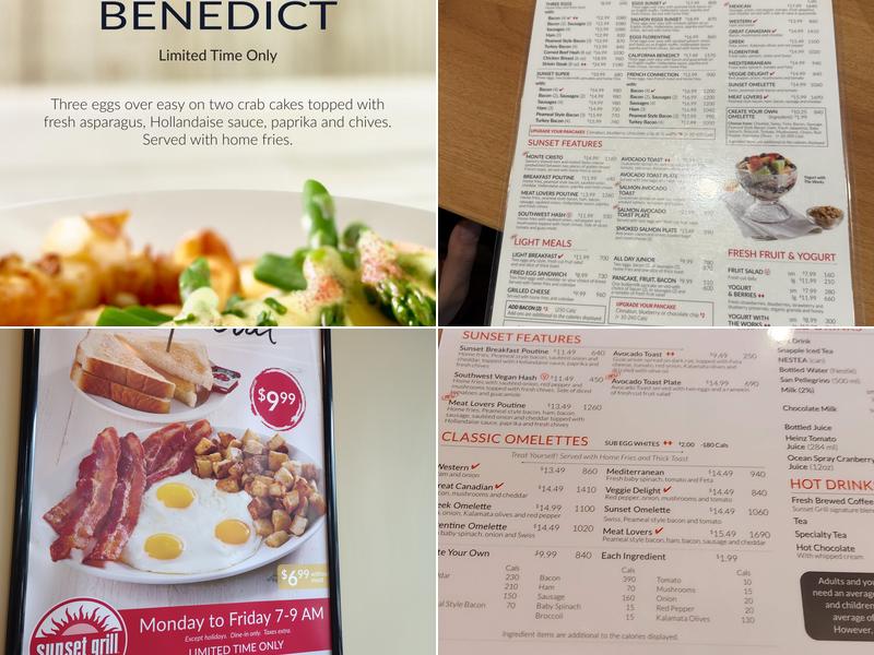 Sunset Grill Menu