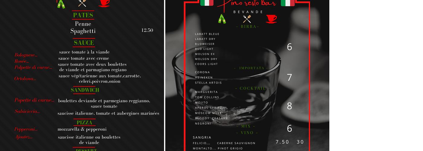Resto-Bar Pino Menu