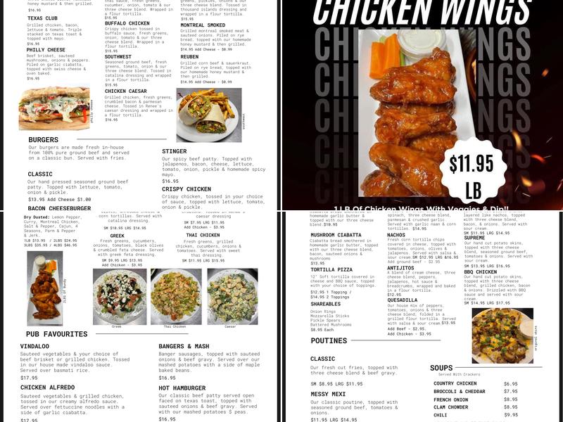 Roxy's Tap &Grill Menu