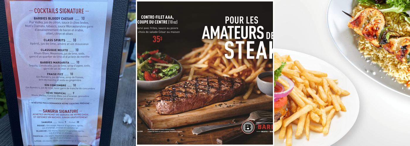 Barbies Resto Bar Grill Menu
