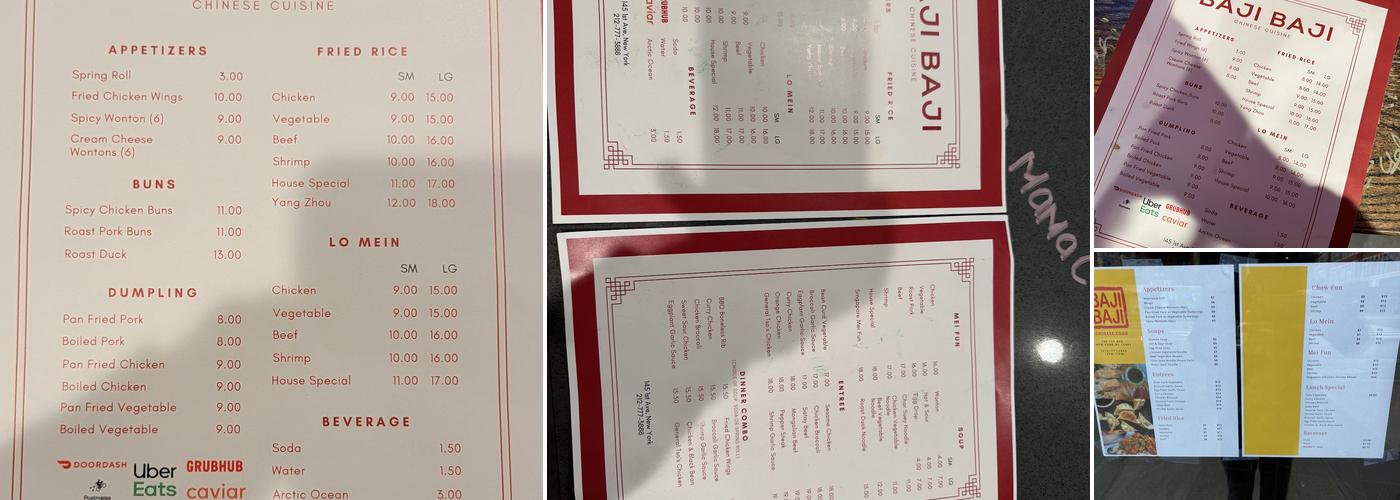 Baji Baji Menu