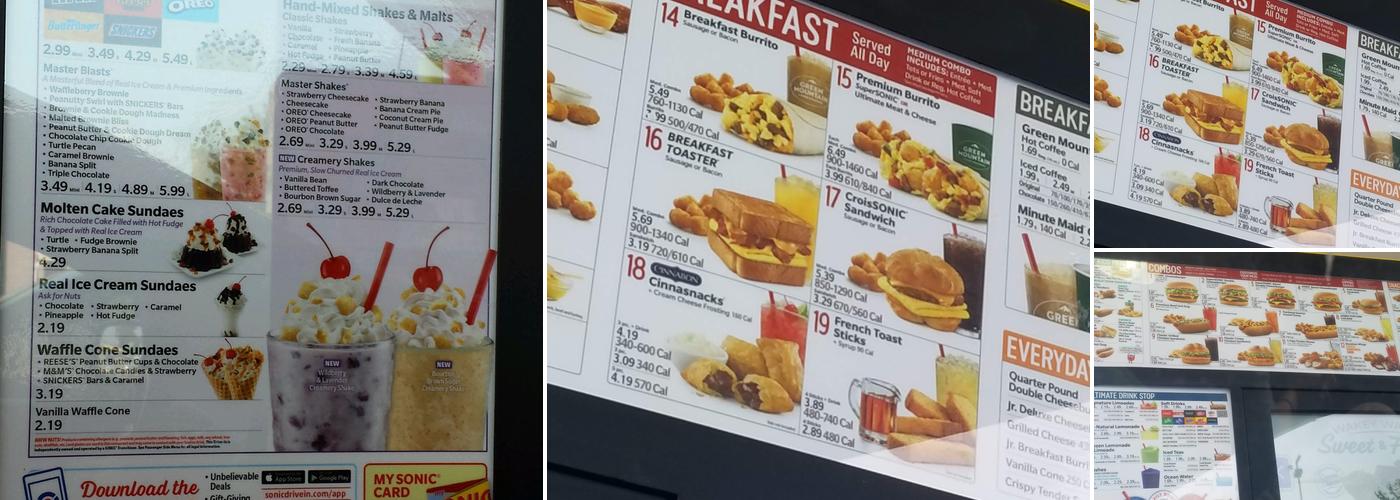 Sonic Drive-In Menu
