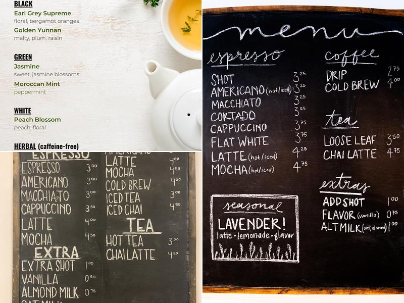 Cor Coffee Menu